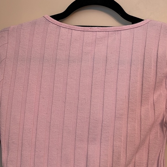 Free People Central Park Baby Pink Three Quarter Sweater Cardigan XS - Picture 8 of 14